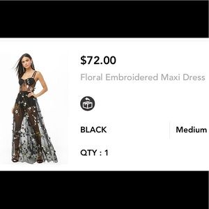 Floral embroidered sheer long dress